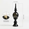Black spire-shaped zen incense burner with dimensions and nine-hole brass plug - New Black Incense Burner / Height 28cm with 9-Hole Incense Holder