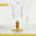 Elegante copa de cóctel retro francesa amarillo topacio con borde estriado, 300ml - 300ml / Base Amarillo Topacio