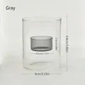 Elegant gray glass windproof candle holder for romantic dinners and home decoration - zt2067-Grey / Gray