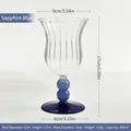 Elegante copa de cóctel francesa vintage con tallo azul y una capacidad de 300 ml - 300ml / Base Azul Zafiro