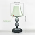 Grand bougeoir en verre nordique vintage en forme de lampe décorative verte et grise - Grande Forme de Lampe de Table Colorée / Sans Bougie
