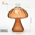 Elegant amber mushroom-shaped glass vase perfect for aromatherapy and modern home decor - Style A / 210ml / Coffee
