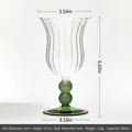 Copa de cristal retro francesa con tallo de jade verde y capacidad de 300 ml - 300ml / Base Verde Esmeralda