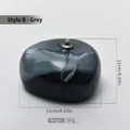 Κομψή γκρίζα γυάλινη λάμπα λαδιού σε σχήμα βότσαλου για μοντέρνα διακόσμηση σπιτιού - Στυλ Β Γκρι / 11cm Διάμετρος
