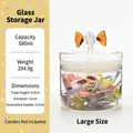 Großes Glas-Süßigkeitenglas mit farbigem 580ml Deckel in Bonbonform-Griff. - Buntes Süßigkeitenglas / L