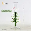 Portavelas de cristal verde árbol de Navidad talla L para decoración vintage - Árbol de Navidad Verde (Talla L)