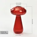 Red mushroom-shaped glass vase for hydroponics and home decor, style C variant - Style C / 130ml / Red