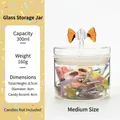 Mittleres 300ml Vorratsglas aus Klarglas mit einem süßen bonbonförmigen Deckelgriff - Buntes Süßigkeitenglas / M