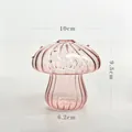 Modern pink transparent glass mushroom vase for hydroponic plants and home decor - Style E / Pink