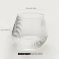 Dimensioni dettagliate di un vaso in vetro a coste minimalista per l'idroponica da tavolo - Modello a Righe A / Trasparente