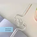 Cannuccia di vetro trasparente a forma di cuore, resistente al calore e riutilizzabile, 22cm - 22cm / Trasparente