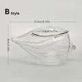 Bol à dessert en verre transparent en forme de conque avec bord doré et mesures - Modèle B Grand / 15.5x7.8x8cm / Bol à Dessert Conque Style B Grand
