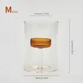 Size M amber glass cylinder candle holder with dimensions 11cm height and 8cm diameter - Cylindrical Candlestick / Medium Size (8x11cm) / Brown