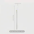 Reusable heat-resistant glass straw with a white flower decoration, 20cm length - 20cm / 1 Piece / Transparent Bent + White Flower
