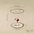 Glazen beker met 3D zuurstok en vlinder detail, inhoud van 350 ml. - 350ml / Snoep & Strik Beker (Zonder Handvat)