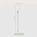 Reusable glass straw with decorative green flower and clear measurement guides - 20cm / 1 Piece / Transparent Bent + Green Flower