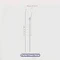 Reusable glass straw with purple flower detail, heat resistant, 20cm length. - 20cm / 1 Piece / Transparent Bent + Purple Flower