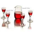 Elegant transparent glass liquor set featuring one 150ml decanter and four 15ml mini stem glasses - I Kit (Liquor Set) / Decanter and 4 Glasses (150ml Decanter and 15ml Glass)