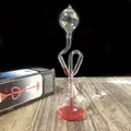 Creative hand boiler glass toy with red liquid and curved loop for science experiments - Red