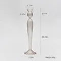 Eleganter grauer gestreifter Glaskerzenhalter mit detaillierten Maßen für Deko - Hellrosa / 22cm