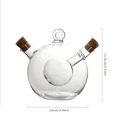 Creative 2-in-1 glass oil and vinegar dispenser with cork stoppers, 11.5cm x 10cm - Ball Style