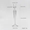 Französischer gestreifter Glaskerzenhalter für elegante Hochzeitstischdekoration - Hellgrau / 22cm