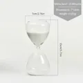 Clessidra in vetro minimalista da 15 minuti con sabbia bianca per decoro moderno - 15 Minuti / Bianco