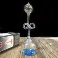 Creative hand boiler glass thermometer with blue liquid for physics science experiments - Blue