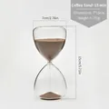 Clessidra in vetro da 15 minuti con sabbia color caffè, dimensioni 7x15cm (2,76x5,71in) - 15 Minuti / Caffè