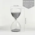 Clessidra in vetro minimalista da 15 minuti con sabbia grigia, altezza 15 cm decorativa - 15 Minuti / Grigio