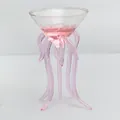 Kreatives Cocktailglas in Quallenform mit kunstvollem rosa Tentakelständer-Design - Rosa Oktopus Glas
