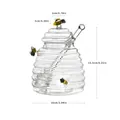 High borosilicate glass honey jar with cute bee decor and glass dipper 500ml - Yellow Bee Style Large Honey Jar (Style 3)