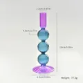 Bougeoir élégant en verre coloré vintage violet et bleu pour la décoration intérieure - Style C / 23cm