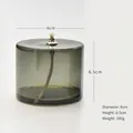 Rauchgrauer zylindrischer Glas-Öllampen-Kerzenhalter für Deko, mittlere Größe - Mittel (8x6.5cm) / Olivgrün