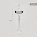 Elegante portavelas de lámpara de aceite de vidrio púrpura, centro de mesa de 26 cm. - L