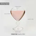 Creative heart-shaped glass cocktail goblet with smooth finish and 200ml capacity - Heart Stemware (Smooth Style) / 200ml