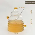Creative 500ml high borosilicate glass honey jar with bee decor and stirring rod - Style 1 (Large No Texture)