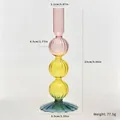 Multi-colored vintage glass candlestick holder variant B with 23cm height - Style B (Three Balls)