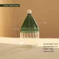 Green Christmas hat shaped glass candy jar storage bottle with white lid knob variant - Christmas Hat Style (Lake Green) / 300ml / Lake Green