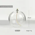 Portalampara redondo de vidrio acanalado tamaño mediano para decoración hogar moderna - Estilo de rayas transparentes / M