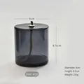 Große handgefertigte rauchgraue Glasöllampe Kerzenhalter Durchmesser 8cm Höhe 8,5cm - Groß (8x8.5cm) / Dunkelgrau