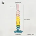 Retro colorful tiered glass candlestick holder for home and wedding table decor - Style D (Spiral High)