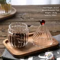 Ribbed glass candy jar with a Christmas hat lid and red bead handle, 300ml capacity - Christmas Hat Style (Red Dot) / 300ml / Transparent Red Dot
