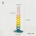 Creative colorful glass candlestick with size dimensions and weight specifications. - Style E (Spiral Medium)