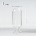 Large capsule-shaped clear glass storage bottle for long matches, size L, 21.5cm tall - Large (Without Matches)