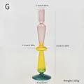 Elegant colorful European glass candlestick holder with pink, yellow and green gradient - Style G