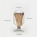 Decorative colorful tip matches in a 400ml clear apothecary glass storage jar - Small (With Matches) / 80 Pieces/Pack