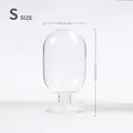 Small transparent glass storage jar for matches with height and width dimensions listed. - Small (Without Matches)