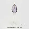 Lámpara de aceite pequeña de cristal en forma de gota con aceite púrpura para decorar - Lámpara de Aceite Transparente con Tallo (zt2001 Pequeño) / Pequeño 8x24cm