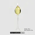 Elegante lámpara de aceite de vidrio alto para decoración del hogar, tamaño 28cm - Lámpara de Aceite Transparente con Tallo (zt2001 Grande) / Grande 8x28cm